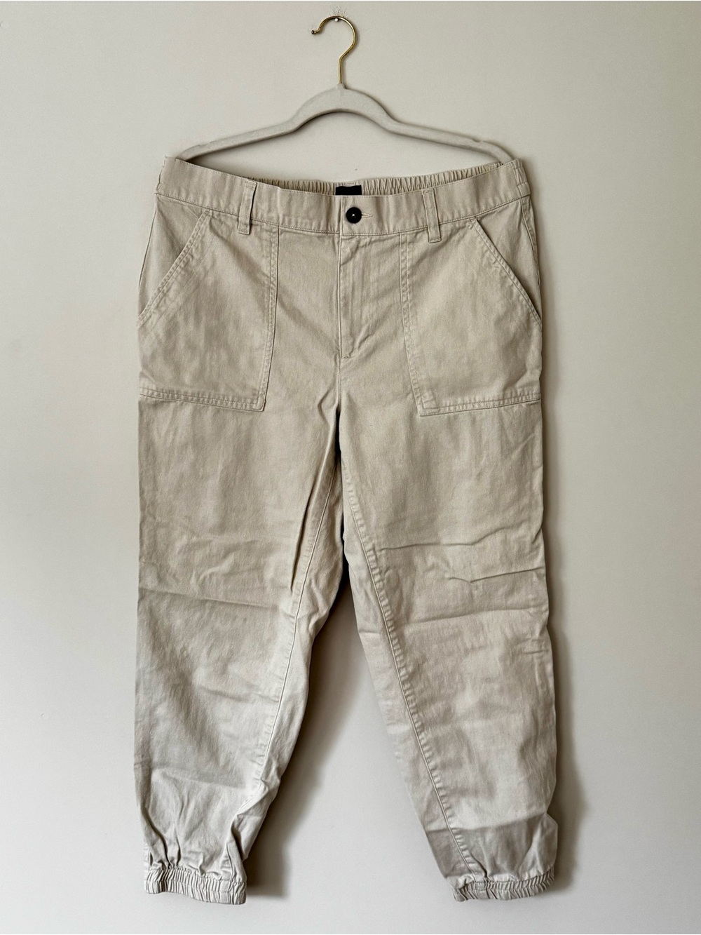 Gap Cotton Blend Girlfriend Jogger Chino Pants, Light Khaki – Size Large